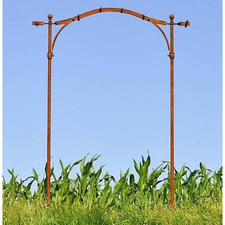 Arche Rimini Support en Acier Oxydé Passage Tuteur pour Grimpants Arche à Rosier 31x160x220cm