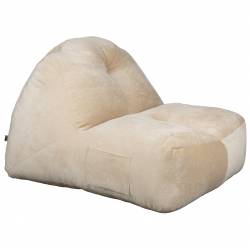 Fauteuil Tombag Dutchbone Assise Moelleuse en Velours Beige Sofa Rétro 78x99x120cm