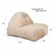 Fauteuil Tombag Dutchbone Assise Moelleuse en Velours Beige Sofa Rétro 78x99x120cm