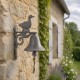 Cloche Sonnette Carillon Clochette de Porte Murale sur Crédence Motif Canard en Fonte Patinée Grise 10,50x16x23cm