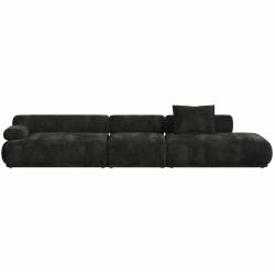 Canapé Rembrandt Zuiver Méridienne Gauche Sofa Modulaire en Pin et Tissu Brun Assises Contemporaines 68x97x402cm