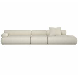 Canapé Rembrandt Zuiver Méridienne Gauche Sofa Modulaire en Pin et Tissu Beige Assises Contemporaines 68x97x402cm