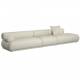 Canapé Rembrandt Zuiver Méridienne Gauche Sofa Modulaire en Pin et Tissu Beige Assises Contemporaines 68x97x402cm
