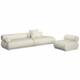Canapé Rembrandt Zuiver Méridienne Gauche Sofa Modulaire en Pin et Tissu Beige Assises Contemporaines 68x97x402cm