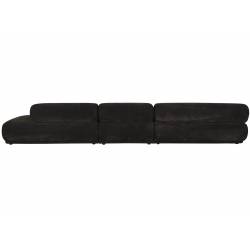 Canapé Rembrandt Zuiver Méridienne Droite Sofa Modulaire en Pin et Tissu Brun Assises Contemporaines 68x97x402cm