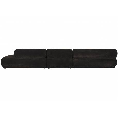 Canapé Rembrandt Zuiver Méridienne Droite Sofa Modulaire en Pin et Tissu Brun Assises Contemporaines 68x97x402cm