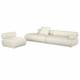 Canapé Rembrandt Zuiver Méridienne Droite Sofa Modulaire en Pin et Tissu Beige Assises Contemporaines 68x97x402cm