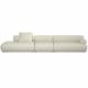 Canapé Rembrandt Zuiver Méridienne Droite Sofa Modulaire en Pin et Tissu Beige Assises Contemporaines 68x97x402cm