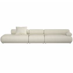 Canapé Rembrandt Zuiver Méridienne Droite Sofa Modulaire en Pin et Tissu Beige Assises Contemporaines 68x97x402cm