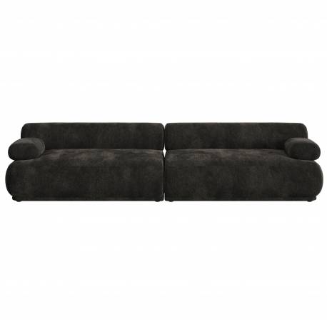 Canapé Rembrandt 3 Places Zuiver Sofa Modulaire en Pin et Tissu Brun Assises Contemporaines 68x97x316cm