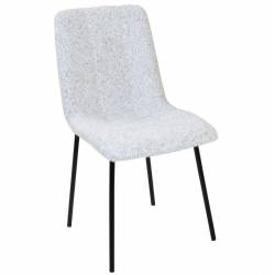 Chaise Liona Athezza Assise de Table Métal et Tissu Canard Siège de Séjour Fauteuil Matelassé 45x56x87cm