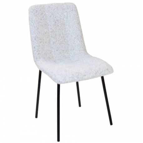 Chaise Liona Athezza Assise de Table Métal et Tissu Canard Siège de Séjour Fauteuil Matelassé 45x56x87cm