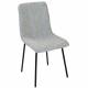 Chaise Liona Athezza Assise de Table Métal et Tissu Chiné Vert d'Eau Siège de Séjour Fauteuil Matelassé 45x56x87cm