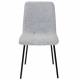 Chaise Liona Athezza Assise de Table Métal et Tissu Chiné Gris Siège de Séjour Fauteuil Matelassé 45x56x87cm