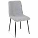Chaise Liona Athezza Assise de Table Métal et Tissu Chiné Gris Siège de Séjour Fauteuil Matelassé 45x56x87cm