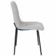 Chaise Liona Athezza Assise de Table Métal et Tissu Chiné Gris Siège de Séjour Fauteuil Matelassé 45x56x87cm