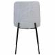 Chaise Liona Athezza Assise de Table Métal et Tissu Chiné Gris Siège de Séjour Fauteuil Matelassé 45x56x87cm