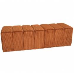 Banc Melvin GM Athezza Banquette Velours Côtelé Fox Bout de Lit Seventies 42x42x139cm