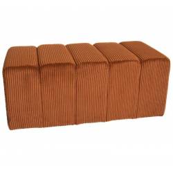 Banc Melvin Athezza Banquette Velours Côtelé Fox Bout de Lit Seventies 42x42x98cm