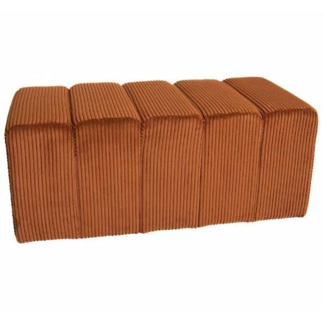 Banc Melvin Athezza Banquette Velours Côtelé Fox Bout de Lit Seventies 42x42x98cm