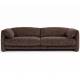 Canapé Cologne Athezza Sofa 2 Places Assise de Salon Tissu Côtelé Chocolat Banquette Design 73x95x224cm