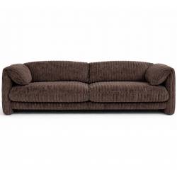 Canapé Cologne Athezza Sofa 2 Places Assise de Salon Tissu Côtelé Chocolat Banquette Design 73x95x224cm