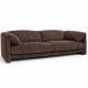Canapé Cologne Athezza Sofa 2 Places Assise de Salon Tissu Côtelé Chocolat Banquette Design 73x95x224cm