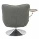 Fauteuil Nolan Athezza Assise Lounge Acier Chromé et Tissu Gris Fauteuil de Bureau avec Tablette 69x76x83cm