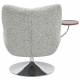 Fauteuil Nolan Athezza Assise Lounge Acier Chromé et Tissu Beige Chiné Fauteuil de Bureau avec Tablette 69x76x83cm