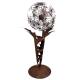 Dent de Lion GM en Acier Oxydé Pièce Sculpturale Fleur de Pissenlit sur Socle 50x75x135cm