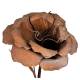 Rose sur Socle Fleur en Acier Oxydé Sculpture Végétale en Forme de Rose à Poser 40x40x115cm