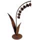 Muguet XXL sur Socle Sculpture Florale en Acier Oxydé Fleur Géante à Poser 40x74x123cm