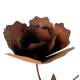 Sculpture Florale PM à Piquer Double Fleur en Acier Oxydé Décoration de Jardin Style Roses 51x20x110cm
