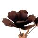 Sculpture Florale MM à Piquer Double Fleur en Acier Oxydé Décoration de Jardin Style Roses 35x60x130cm