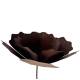 Sculpture Florale GM à Piquer Double Fleur en Acier Oxydé Décoration de Jardin Style Roses 75x75x162cm