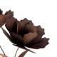 Sculpture Florale GM à Piquer Double Fleur en Acier Oxydé Décoration de Jardin Style Roses 75x75x162cm