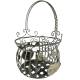 Grande Jardinière Façon Panier Pot de Fleur Bac de Plantation en Acier Vert 25x25x36,5cm