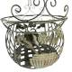 Grande Jardinière Façon Panier Pot de Fleur Bac de Plantation en Acier Vert 25x25x36,5cm
