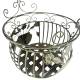 Grande Jardinière Façon Panier Pot de Fleur Bac de Plantation en Acier Vert 25x25x36,5cm