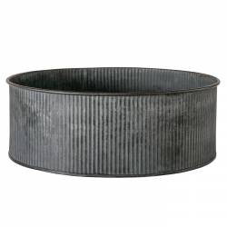 Jardinière Ronde MM Bassine en Acier Galvanisé Bac de Plantation Finition Striée 10x28x28cm