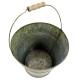 Seau avec Anse en Acier Effet Zinc Décoration de Jardin à Poser Cache Pot Champêtre et Vintage 27x27x26cm
