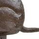 Chien Bandit en Fonte à Piquer Statue Animale Patinée Marron Décoration de Jardin sur Pic 0,6x22x31,5cm
