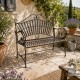 Banc 2 Places Banquette de Jardin Fauteuil 2 Personnes en Métal Patiné Marron 50x103x115cm