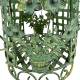 Arrosoir Décoratif Panier Fleuri en Acier Patiné Vert Jardinière Style Campagne 22x28x48,5cm