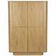 Armoire Almira Woody Cabinet Bois Finition Naturel et Pierre Frittée Vaisselier Bibliothèque 4 Etagères 40x100x140cm