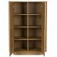 Armoire Almira Woody Cabinet Bois Finition Naturel et Pierre Frittée Vaisselier Bibliothèque 4 Etagères 40x100x140cm