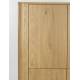 Armoire Almira Woody Cabinet Bois Finition Naturel et Pierre Frittée Vaisselier Bibliothèque 4 Etagères 40x100x140cm