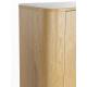 Armoire Almira Woody Cabinet Bois Finition Naturel et Pierre Frittée Vaisselier Bibliothèque 4 Etagères 40x100x140cm