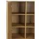 Armoire Almira Woody Cabinet Bois Finition Naturel et Pierre Frittée Vaisselier Bibliothèque 4 Etagères 40x100x140cm