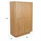 Armoire Almira Woody Cabinet Bois Finition Naturel et Pierre Frittée Vaisselier Bibliothèque 4 Etagères 40x100x140cm